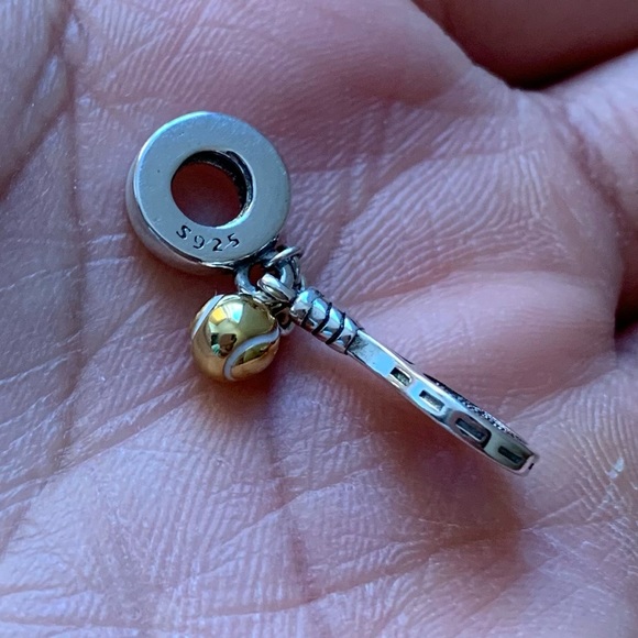 NWOT Tennis Racket & Ball Dangle Charm Sterling Silver 925 - Picture 10 of 10